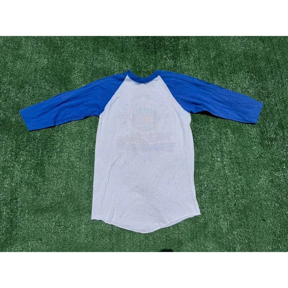 Rare New York Mets Official 1986 World Series Ringer T-shirt youth size medium